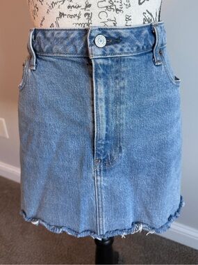 Abercrombie & Fitch Mid Rise Curve Love Denim Skirt